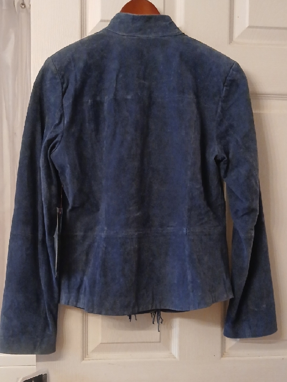 Pamela McCoy Denim-Blue Suede Fringe Jacket - Picture 3 of 11